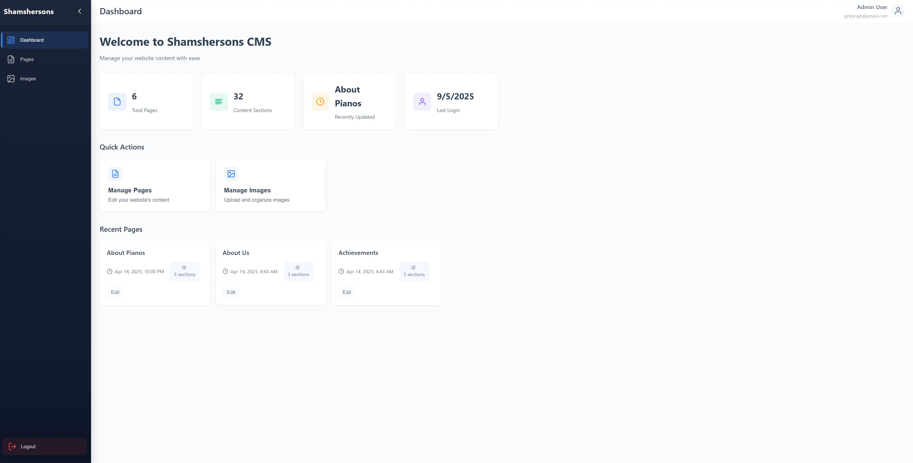 Screenshot of Shamshersons - Quality Piano Works - 3